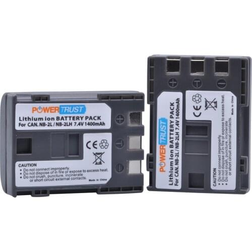 PowerTrust 7.4V 1400mAh NB-2L NB-2LH NB 2L NB 2LH Digital Camera Battery for Canon Rebel XT XTi 350D 400D G9 G7 S80 S70S30 L10