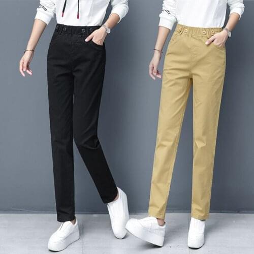 Large Size Straight-leg Pants Womens Casual Pants Spring Autumn Trousers Female Elasticity New All-match Loose Womens Pants4XL