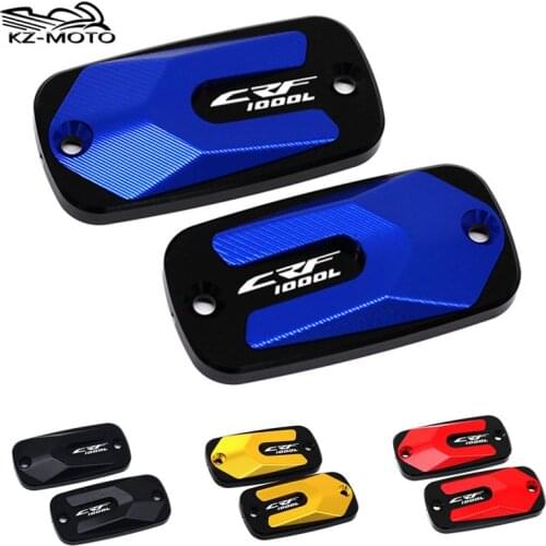 CRF1000L Motorcycle CNC Aluminum Brake Fluid Fuel Reservoir Tank Oil Cover & LOGO For HONDA CRF 1000L Africa Twin 2015-2019