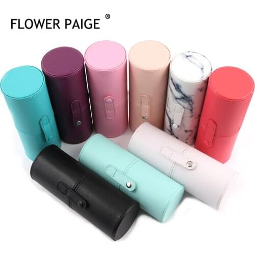 FLOWER PAIGE PU Leather Travel Makeup Brushes Pen Holder Storage Empty Holder Cosmetic Brush Bag Brushes Organizer Make Up Tools