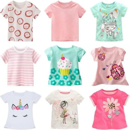 Kids Clothes New Arrival 2021 Summer Comfortable Lovely Toddler Girls Short Sleeve Cartoon Cotton T-Shirt
