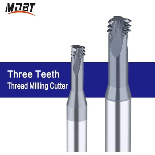 Thread Mill Coated Solid Carbide 3 Teeth Micro ISO UNC UNF Mills Cutter Tool M3 M4 M5 M6 M8 HRC60 CNC Carbide End Mill Router