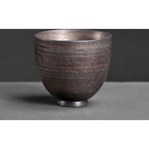 Coarse Pottery Tea Set Master Cup Kung Fu Tea Cup Ceramic Small Cup Household Simple Japanese Antique Cool Teacup, Mug