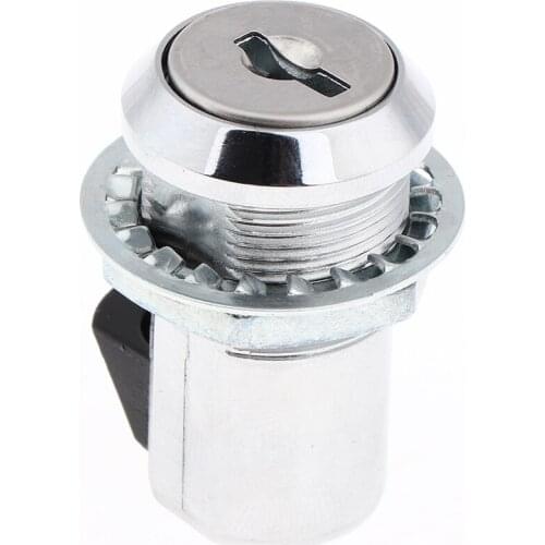 Chrome Push Button Latch with Locking with Two Keys and Shiny Appearance