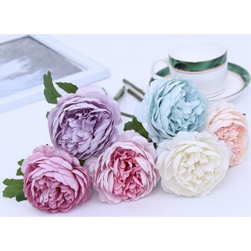 Artificial Flower Single Head Short Branch Tea Rose Rose Silk Flower Home Decoration Landscaping Fake Flower Wedding Supplies
