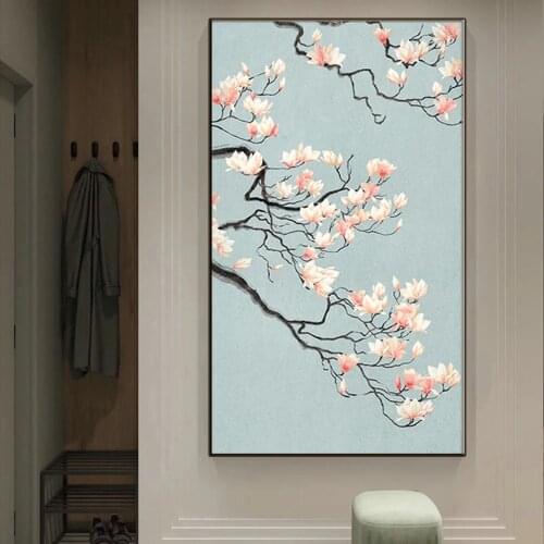 Chinese Floral Canvas Art Posters And Prints Living Room Interior Bedroom Corridor Traditional Wall Decoration Art Pictures