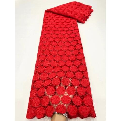 Red African Umbilical Cord Lace Fabric, High Quality Eyelet Guipure Lace, Water-soluble Lace, Wedding Sewing D4472