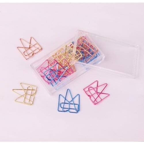 Mayday Crown shaped Paper clips metal Shaping Paperclip Kawaii Stationery Office Rainbow Metal Accessories Metal Paper Organizer