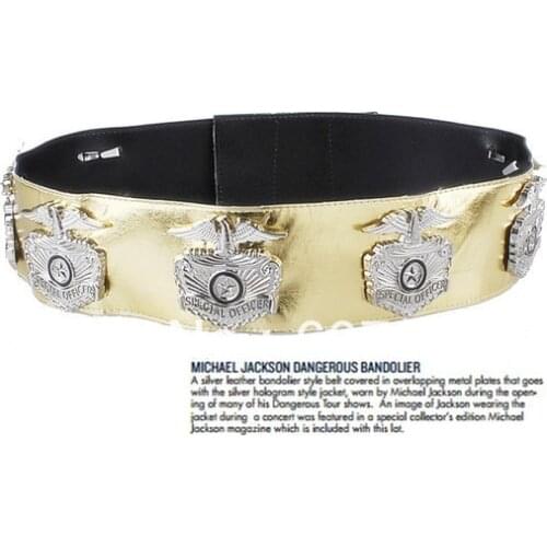 MJ Michael Jackson BAD Tour Metal Performance Military Golden Handmade Military Eagle Belt Collectors Edition Show