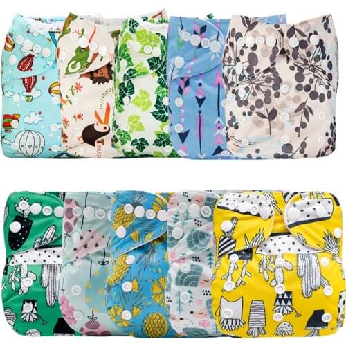[Mumsbest]10pc Washable Diapers Ecologically Friendly Reusable Nappies Pul Fabric Baby Diaper Cover Random Color 0-2year 3-15kg