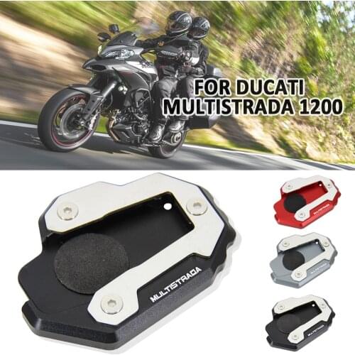 NEW For Ducati Multistrada 1200 Motorcycle Accessories CNC Kickstand Foot Side Stand Extension Pad Support Plate