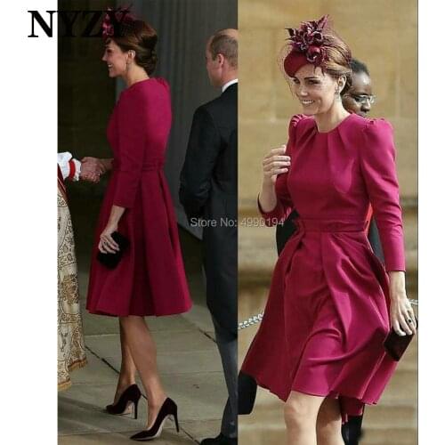 NYZY M328 Elegant 3/4 Sleeves Short Mother of the Bride Dresses 2020 Wedding Party Dress Occasional Wear Evening Formal Gown