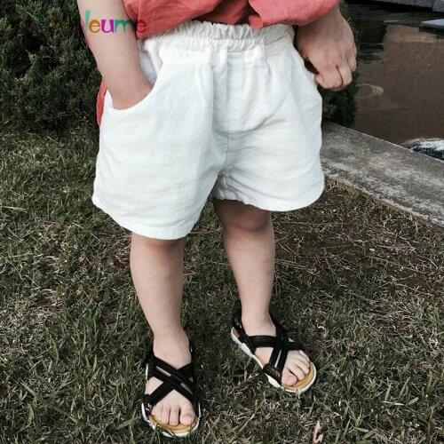 1-6Years/2020 Summer Outfits Baby Boys Clothes Korean Fashion Casual Solid Mid Cotton Loose Toddler Shorts Kids Clothing BC1154