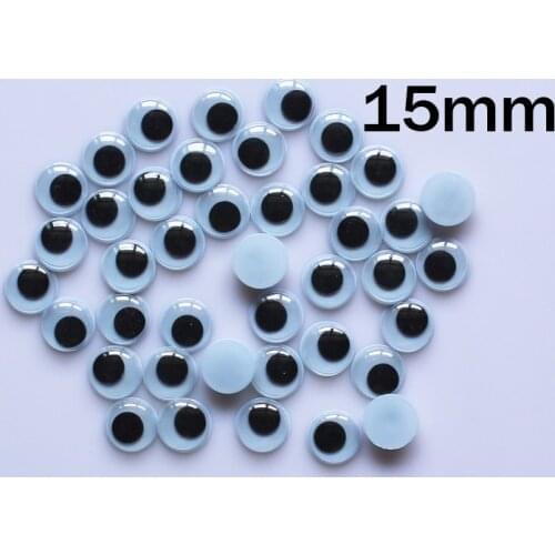 Wholesale 15mm 2000pcs Googly Eye, Wiggle Doll Toy Eyes,Movable Eye Plastic Eyes