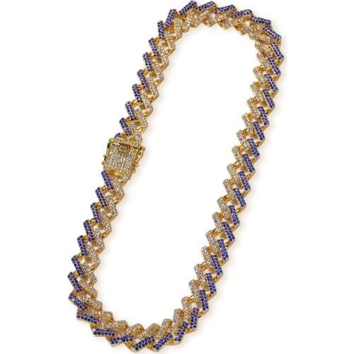 2021 European And American Mens 15mm Bar Cuban Chain Exaggeration Personality Imitation Gold Color Miami Hip Hop Necklace Fa