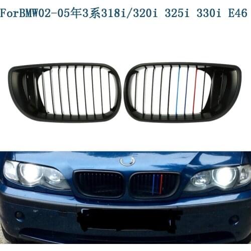 Suitable for BMW 3 2002-2005 BMW3 E46 mid-grid M version front double-line parallel bars modification