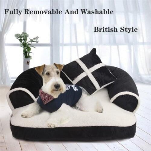 British Style Send pillow Pet Supplies Soft Large Dog Kennel Small Medium And Large Dog Kennel Pet Bed Pillow Bed Dog Bed