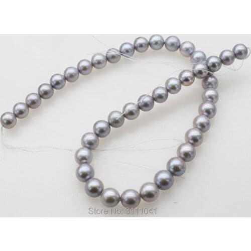 Freshwater pearl gray 9.5-10.5mm near round AAA 15" FPPJ wholesale beads nature loose beads for DIY jewelry