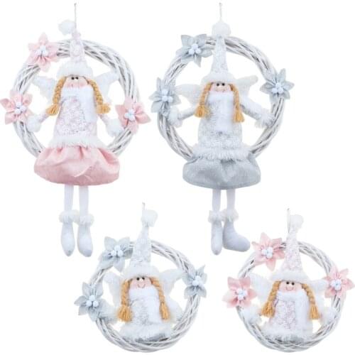 Christmas Angel Wreath Artificial Wreath Front Door Wreath Xmas Tree Wall Hanger