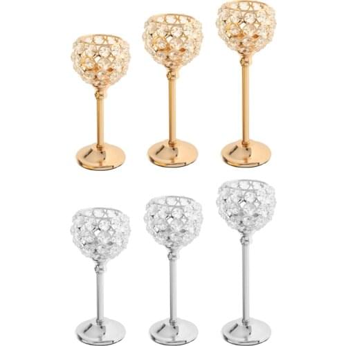 Wedding Crystal Candle Holder Votive Candlestick Centerpiece Dinner Ornament