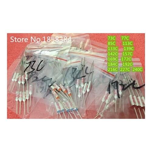 Temperature Fuse Thermal Cutoff 65C~285C 240C 180C 172C 250C Celsius Degree 10A 250V Micro Mini Electrical Temp Thermal Fuses