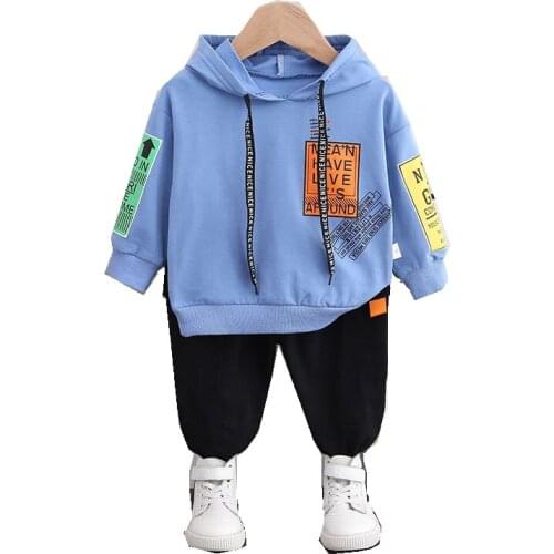 Fashion Spring Fall Kids Cotton Clothes Baby Boys Long Sleeve Hoodies Coat Pants 2Pcs Infant Outfit Children Toddler Casual Set
