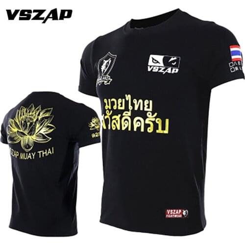 VSZAP Boxing Muay Thai Thailand MMA Boxing Sports Thai Boxing Fight Sweatshirts Boxing Thai Tights MMA Boxeo Boxe Gym T Shirt