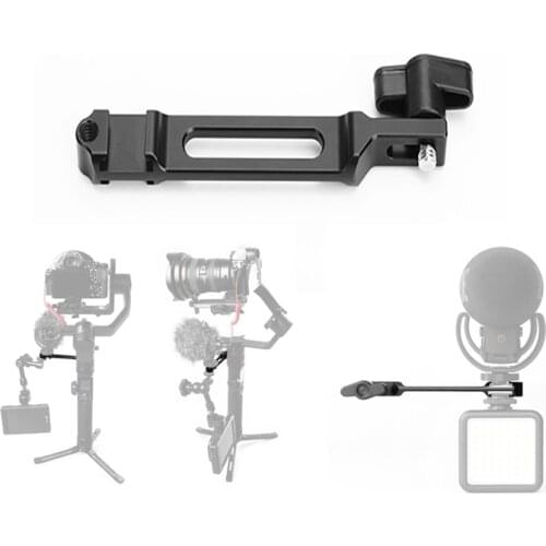 DH-08 Extend Polo Plate for Microphone LED Video Light Dual Cold Shoe Gimbal Mount Bracket for Smooth 4 Vimble 2 Moza Mini Mi