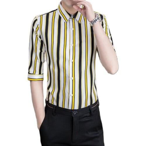 High Quality Mens Fashion Striped Plaid Long Sleeve Shirts Standard-fit Youthful Shirt Casual Shirt Mens Dress Shirts M-4XL