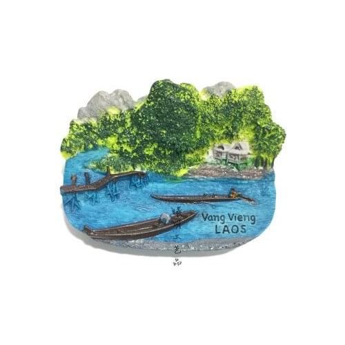 High Quality 3D Resin Handmade Fridge Magnets Laos Vang Vieng Souvenirs Refrigerator Magnetic Sticker Home Decor Gift Crafts