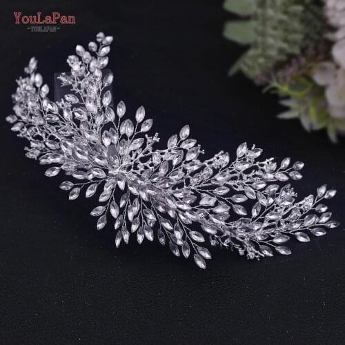 YouLaPan HP365 Bridal Hair Clip Full Rhinestone Bridal Headwear Handmade Headdress Wedding Accessories for Bride Jewelry Set