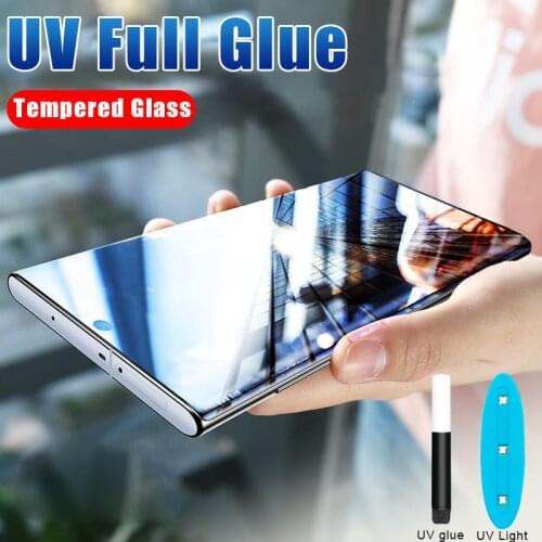 UV Liquid Curved Full Glue Tempered Glass Screen Protector For Samsung Galaxy S20 S10 S8 S9 S10 plus Note 10 lite 8 9 glass film