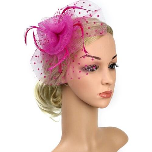 Women Hair Clip Feather Wedding Casual Girl Flower Cocktail Tea Party Headwear Feather Fascinators Top Hat for Women Headwear
