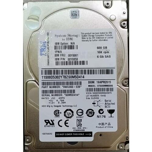 IBM DS3524 600GB 10K SAS 2.5' 00Y8861 90Y9001 Hard drive HDD