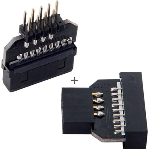 1Pair Reversible USB 2.0 9Pin Housing to Motherboard USB 3.0 20 Pin Header Female Adapters