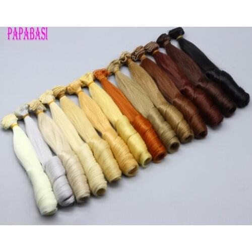 1pc 20*100cm Curly doll wigs brown khaki black high temperature heat doll hair 1/3 1/4 1/6 BJD diy doll wigs