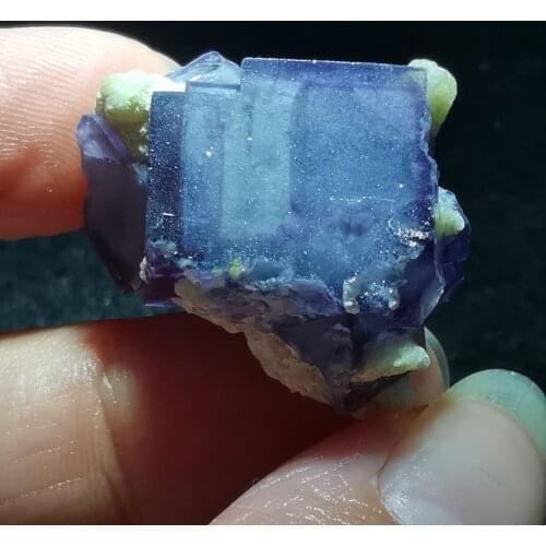 10.5gNatural violet fluorite and mica mineral stone home decoration ring vein healing geology teaching CRYSTAL QUARTZ GEM