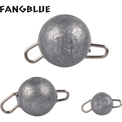 10Pcs Fishing Sinker 2g 3g 4g 5g 6g 7g 8g 10g 12g Round Ball Jig Head Bullet Quick Connector For Casting Bass Fishing Tackle