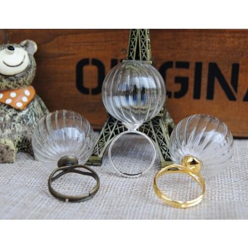 100sets/lot 25mm striped ball glass globe with ring findings set glass bottle vial pendant handmade jewelry supplies