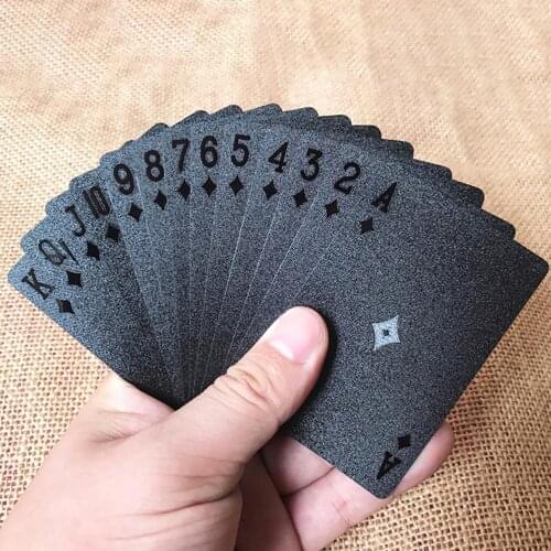 2Sets Waterproof Black Playing Poker Card Bar Party KTV Night Board Game Prop Waterproof Black Playing Poker Card Poker Card