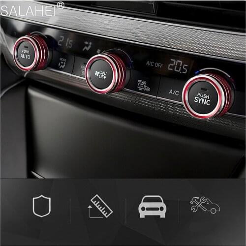 3pcs Car Air Conditioning Knob Trim Ring Aluminum Alloy Button Decoration Ring For Honda Accord 2018 Auto Interior Accessories