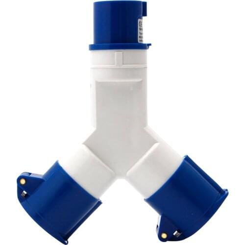 3 Way 16 AMP 16A Splitter Plug Socket Adapters, 3 Pin IP44 Waterproof Electrical Connector Industrial Plug For Caravans, Camping