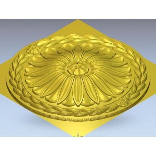3d model relief for cnc in STL file format rosette_12