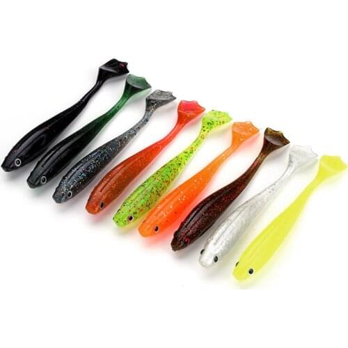 5pcs/lot 90mm 5g Soft Rubber Bait Fishing Lure Fish Jig Wobbler Soft Carp Fishing Bait Artificial Silicone Swimbait