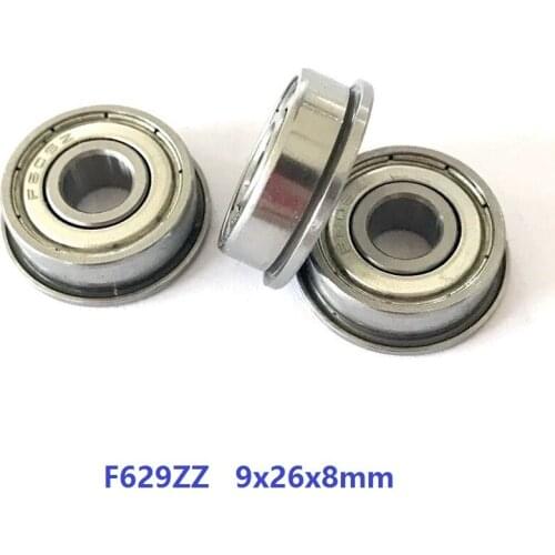 500pcs F629ZZ F629Z F629 Z ZZ F629-ZZ 9x26x8mm Mini flange deep groove Ball Bearing 9*26*8 shielded flanged bearing