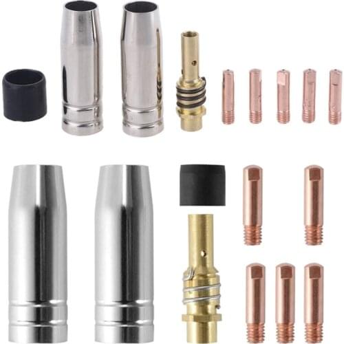 9Pcs/Set 15Ak Mig/Mag Welding Nozzle Contact Tips 0.8X25Mm M6 Gas Connector
