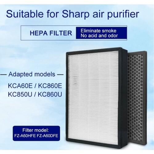 For Sharp Air Purifier KCA60E KC860E KC850U KC860U Hepa Filter And High quality activated carbon filter