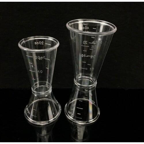 Double Clear Jigger Ounce Cup Plastic Resin Milk Tea Coffee Mixing Oz Scale Measuring Cup Home Bar Applies