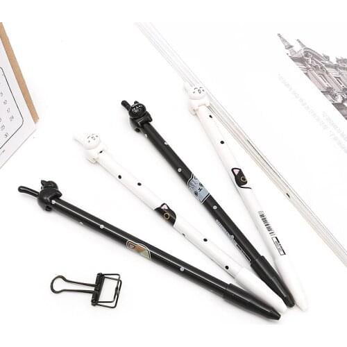 2Pcs Cat Shell Gel Pen DIY Office Stationery and School Supplies Smooth Writing Black Ink 0.5mm Pen