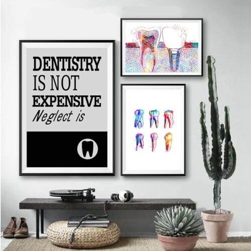 Dental Art Tooth Implant Canvas Painting Posters Prints Flower Dentist Medicine Hygienist Clinic Wall Art Pictures Home Decor